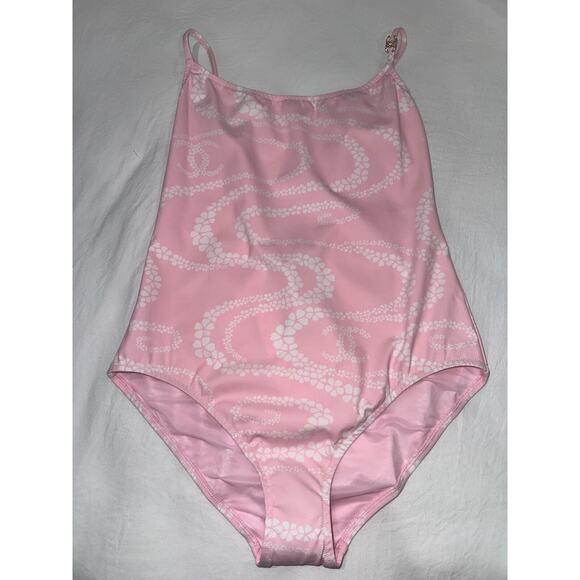 Chanel 25M Coco Beach Pink CC Logo One Piece Swim Swimsuit Runway Bathingsuit 40 - Picture 3 of 16